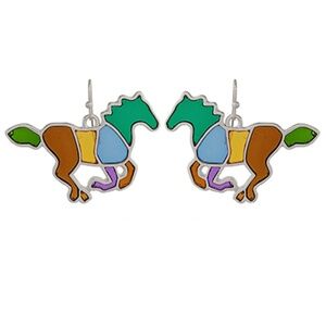 Horse Epoxy Dangle Earrings
